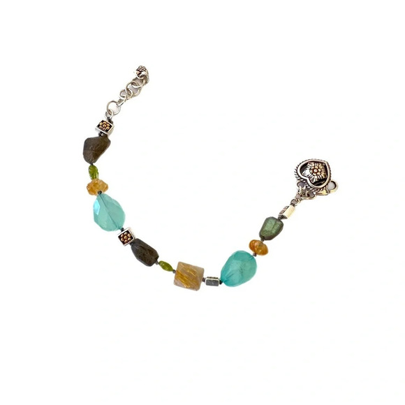 Brighton Silver & Green Chalcedony american Hero Bracelet - Picture 6 of 6